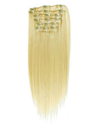 10 Pcs From 14" Straight Clip In Full Head Set