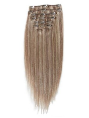 10 Pcs From 14" Straight Clip In Full Head Set