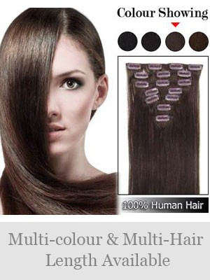 7 Pcs From 14" Straight Clip In Full Head Set