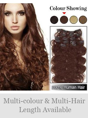 7 Pcs From 14" Wavy Clip In Full Head Set