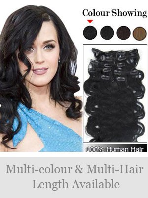 7 Pcs From 14" Wavy Clip In Full Head Set
