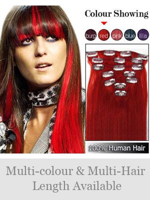 7 Pcs From 14" Straight Clip In Full Head Set