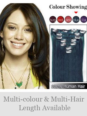 7 Pcs From 14" Straight Clip In Full Head Set
