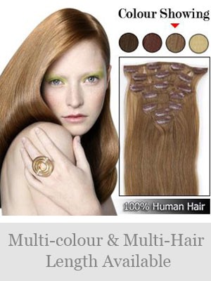 7 Pcs From 14" Straight Clip In Full Head Set