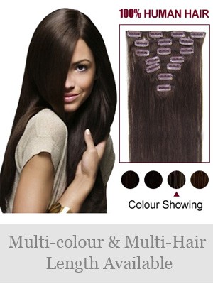 7 Pcs From 14" Straight Clip In Full Head Set