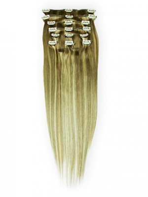 10 Pcs From 14" Straight Clip In Full Head Set
