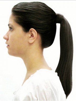 14" Straight Layered Heat Resistant Synthetic Ponytail