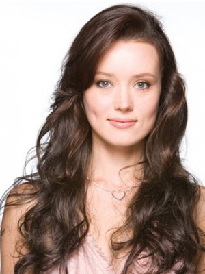 28" Long Wavy 3/4 Wig