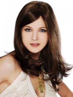Trendy Straight Full Lace Wig With Bangs