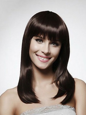 100% Human Hair Straight Shoulder Length Wig