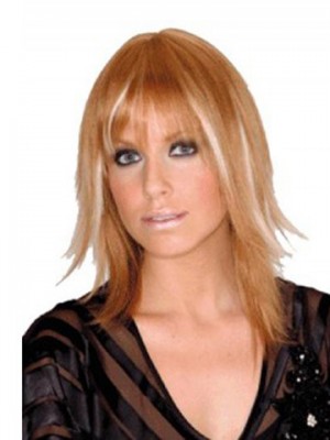 Mid-Length Straight 100% Human Hair Wig