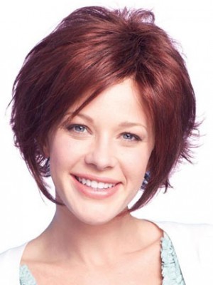 Short Remy Human Hair Wig With Soft Layers At Back