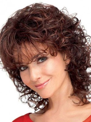 Mid-Length Gorgeously Curly Synthetic  Wig