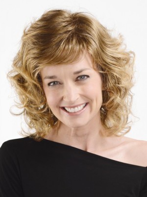 Mid-length Wavy Human Hair Wig