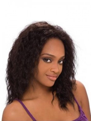 16" Remy Human Hair Curly Lace Front Wig