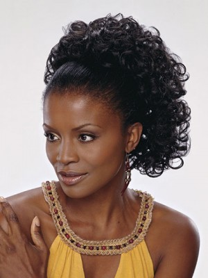 Natural Curly Synthetic Stretch-A-Comb Wig