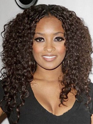Wonderful Medium Wavy Brown African American Lace Wigs For Wome