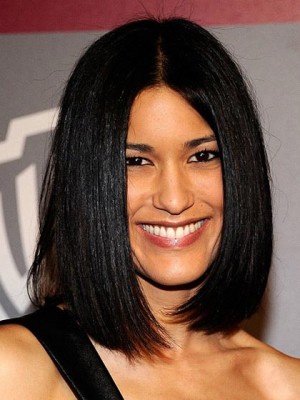 Up-to-date Medium Straight Black African American Full Lace Wigs For Women