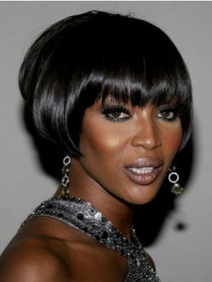 Dainty Short Straight Black African American Wigs For Women