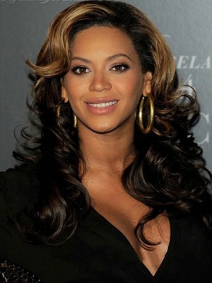Fashionable Long Curly Brown African American Full Lace Wigs For Women