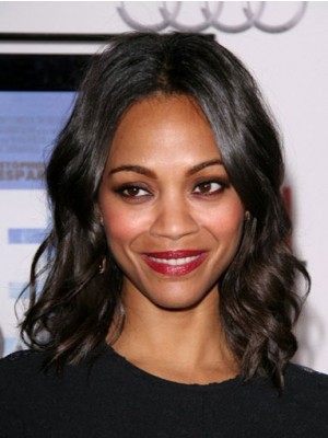 Shinning Medium Wavy African American Full Lace Wigs For Women