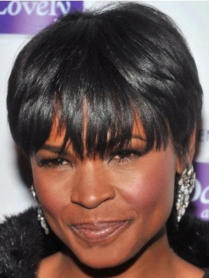 Hot Short Straight Black African American Wigs For Women