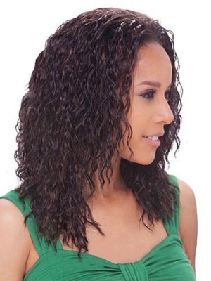 Hot Medium Curly No Bang African American Lace Wigs For Women