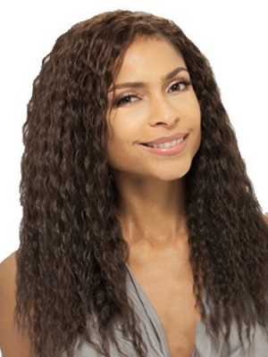 Gorgeous Long Wavy No Bang African American Lace Wigs For Women 20 Inch