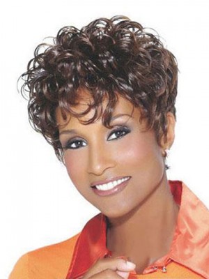 Short Curly African American Lace Wigs For Women 6 Inch