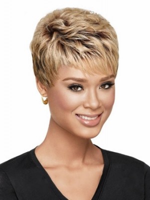 Delicate Short Straight African American Lace Wigs For Women 4 Inch