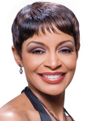 Exquisite Short Straight African American Lace Wigs For Women 4 Inch