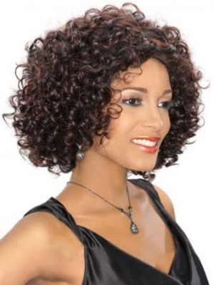 Quality Wigs Medium Curly African American Lace Wigs For Women 12 Inch