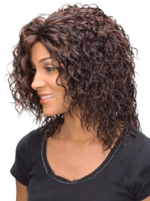 Cute Medium Curly African American Lace Wigs For Women 12 Inch