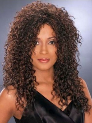 Concise Long Curly African American Lace Wigs For Women 16 Inch