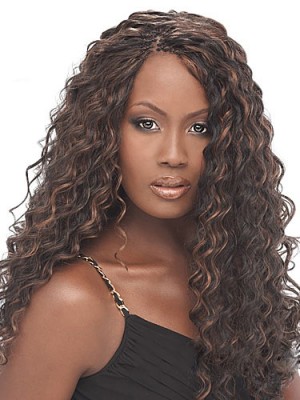 Afro American Long Curly No Bang African American Lace Wigs For Women