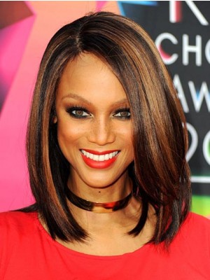 Online Medium Straight African American Lace Front Wigs For Women