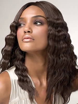 Delicate Long Wavy African American Lace Front Wigs For Women