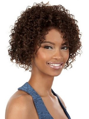 Trendy Short Curly No Bang African American Lace Wigs For Women