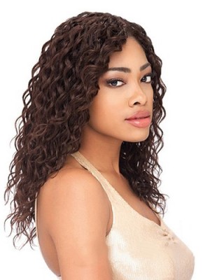 Sparkle Medium Curly No Bang African American Lace Wigs For Women 14 Inch