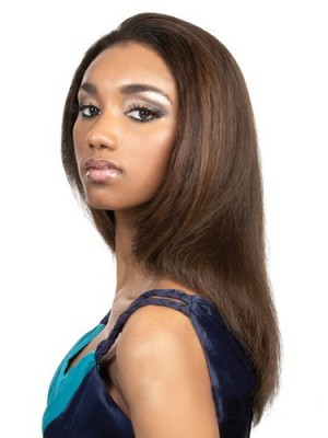 Super Smooth Long Straight No Bang African American Lace Wigs For Women 18 Inch