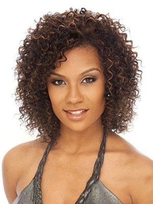 Chic Short Curly No Bang African American Lace Wigs For Women 10 Inch