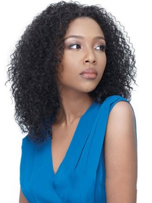Outstanding Medium Curly No Bang African American Lace Wigs For Women 12 Inch