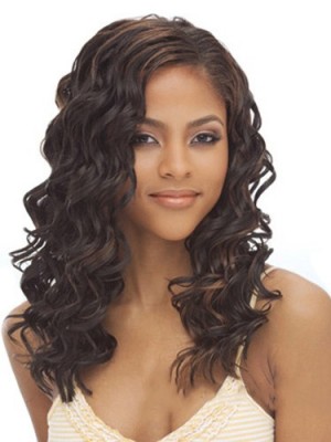 Custom Super Charming Long Curly African American Lace Wigs For Women 18 Inch