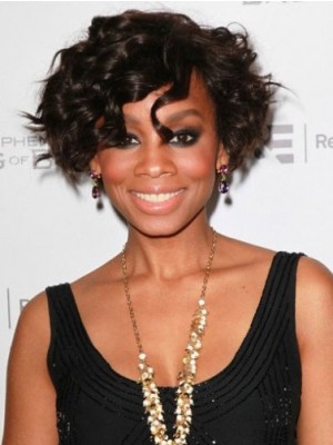 Natural Short Curly African American Full Lace Wigs For Women 8 Inch