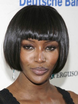 Top Quality Short Straight Black African American Wigs For Women 8 Inch