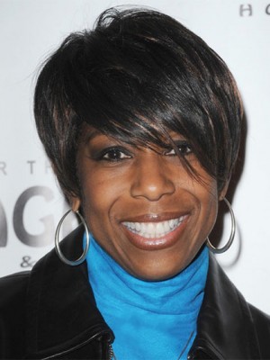 Gracefull Short Straight Black African American Lace Wigs For Women 6 Inch