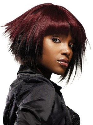 Fantastic Short Straight Full Bang African American Wigs For Women 10 Inch