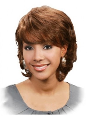 Personalized Short Wavy Full Bang African American Wigs For Women