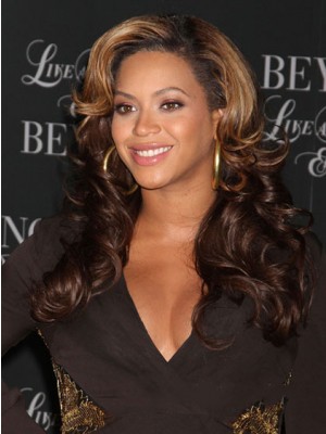 Prevailing Long Curly Brown African American Lace Wigs
