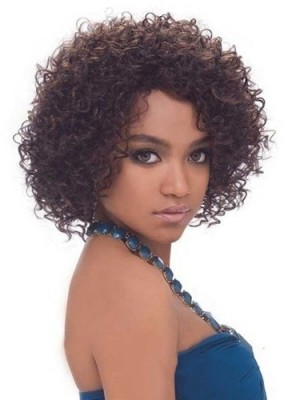 New Glamourous Curly No Bang African American Lace Wigs For Women